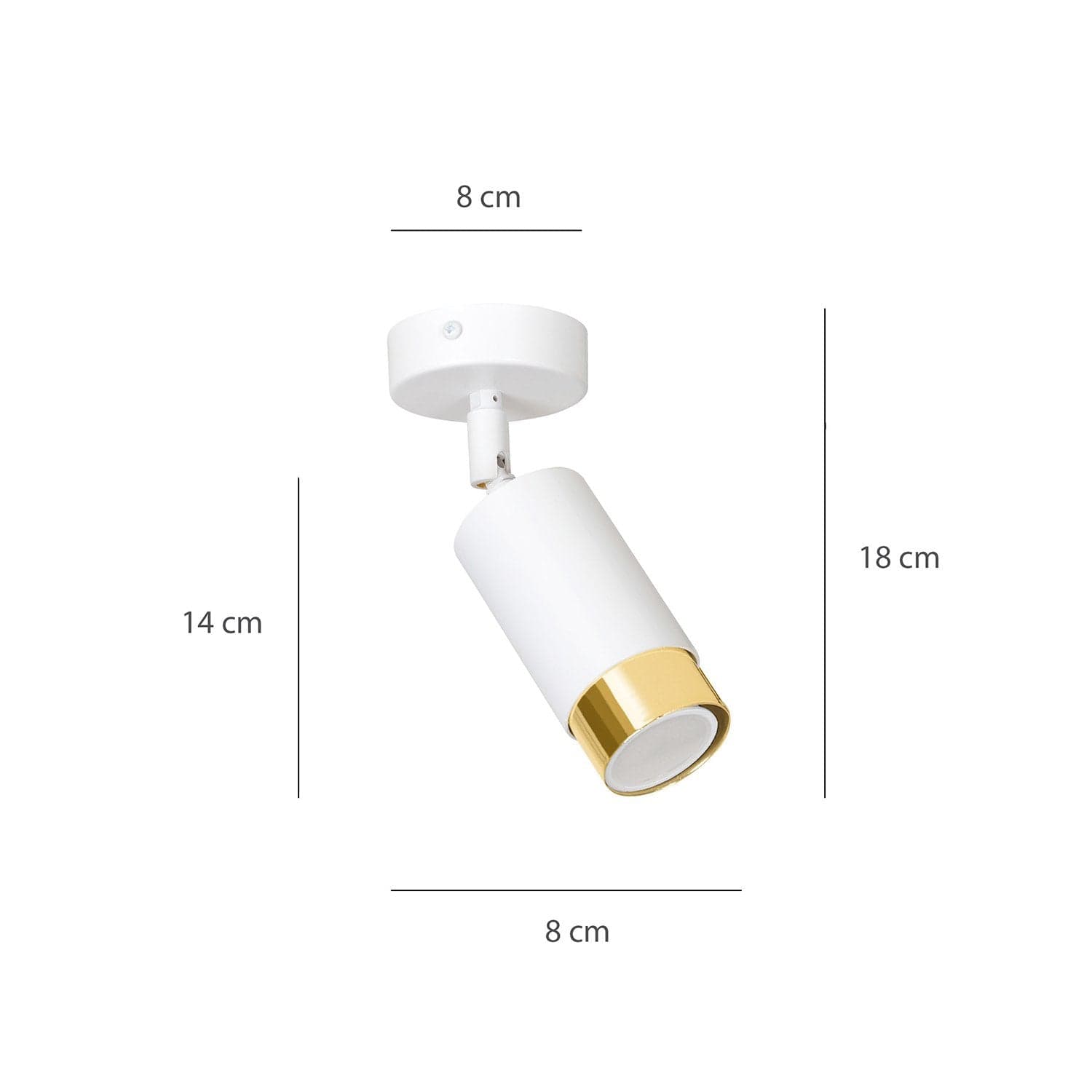 Faretto Orientabile 1 Luce Hiro A Cilindro In Acciaio Bianco E Oro in Faretti da soffitto LuceArt - Montecorvino Pugliano, commercioVirtuoso.it