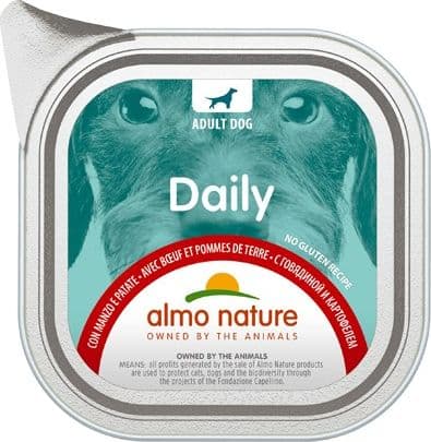 Almo Nature Daily Vaschetta gusto Manzo e Patate per Cani Adulti