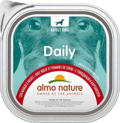 Almo Nature Daily Vaschetta gusto Manzo e Patate per Cani Adulti in Secco 101 Market - Poggibonsi, commercioVirtuoso.it