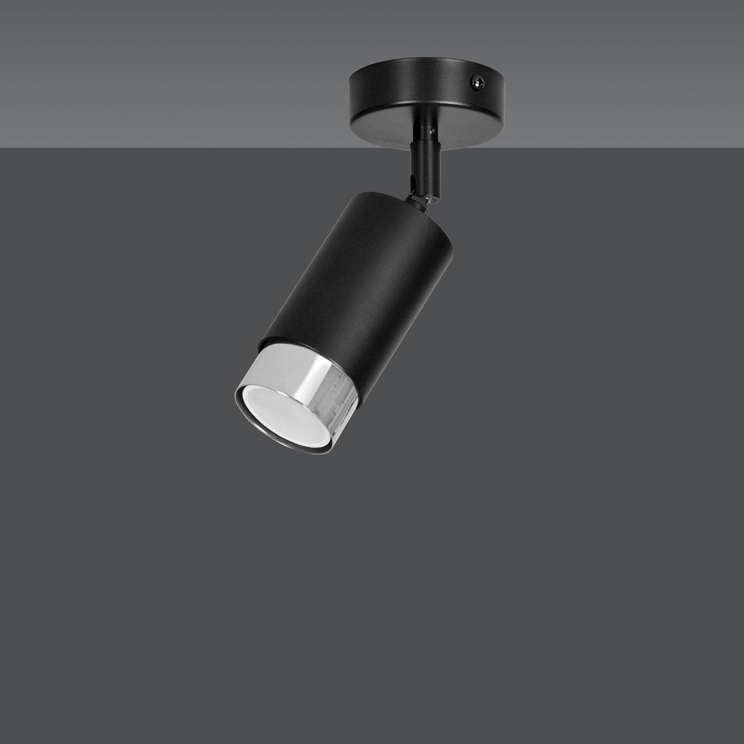 Faretto Orientabile 1 Luce Hiro A Cilindro In Acciaio Nero E Cromo in Faretti da soffitto LuceArt - Montecorvino Pugliano, commercioVirtuoso.it
