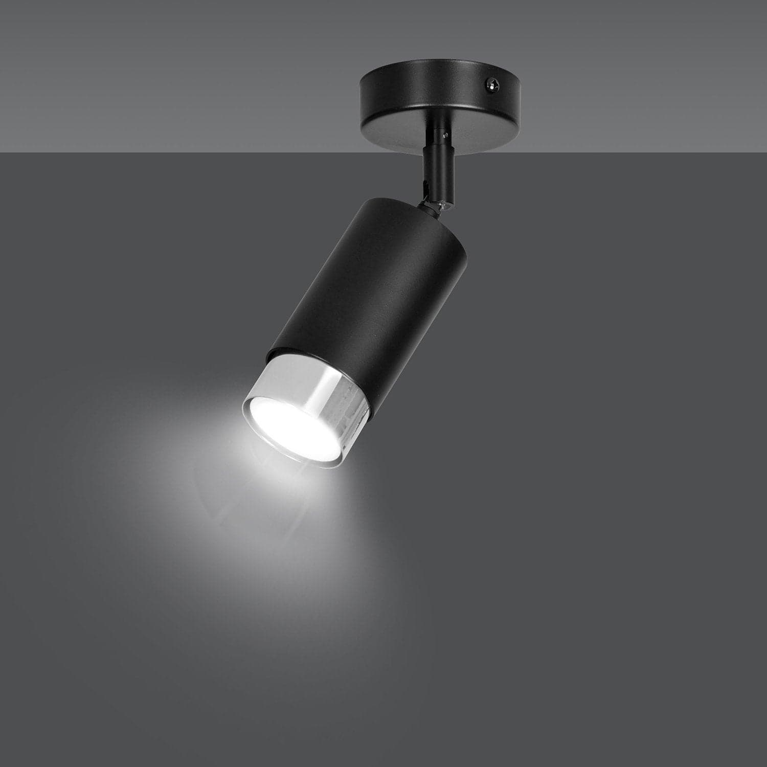 Faretto Orientabile 1 Luce Hiro A Cilindro In Acciaio Nero E Cromo in Faretti da soffitto LuceArt - Montecorvino Pugliano, commercioVirtuoso.it