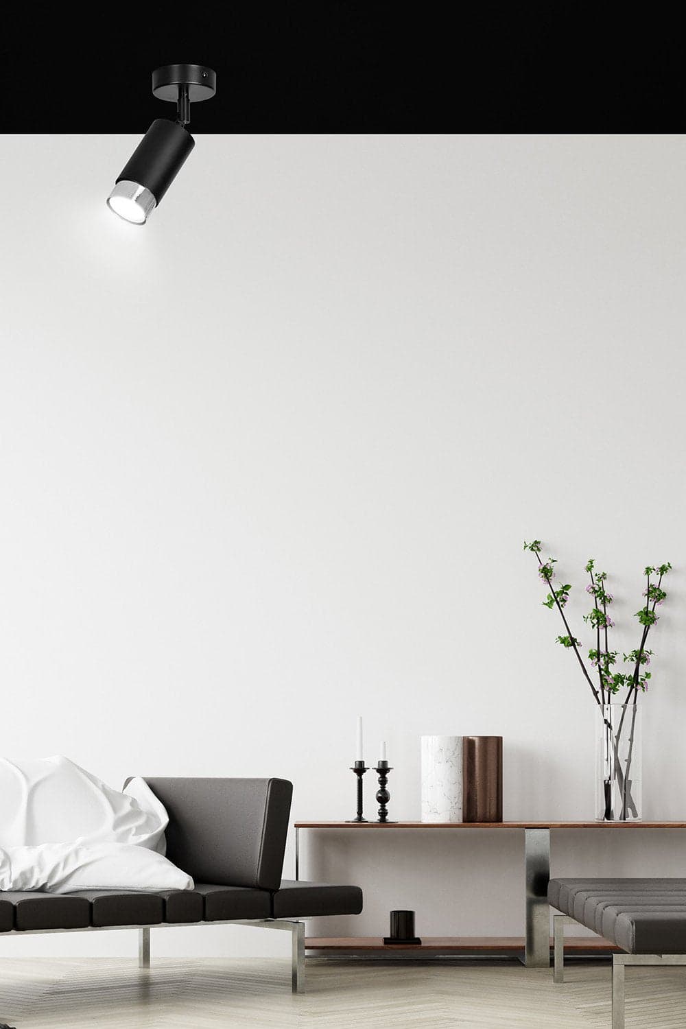 Faretto Orientabile 1 Luce Hiro A Cilindro In Acciaio Nero E Cromo in Faretti da soffitto LuceArt - Montecorvino Pugliano, commercioVirtuoso.it