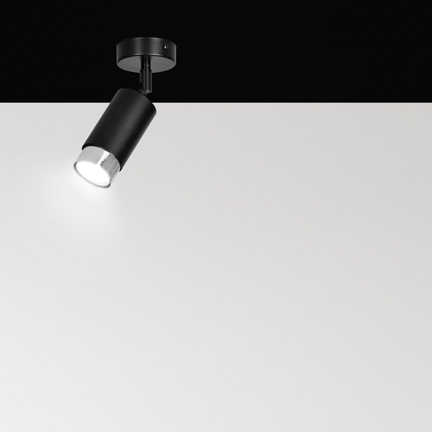 Faretto Orientabile 1 Luce Hiro A Cilindro In Acciaio Nero E Cromo in Faretti da soffitto LuceArt - Montecorvino Pugliano, commercioVirtuoso.it