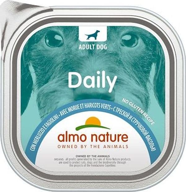 Almo Nature Daily Vaschetta gusto Merluzzo e Fagiolini per Cani Adulti in Secco 101 Market - Poggibonsi, commercioVirtuoso.it