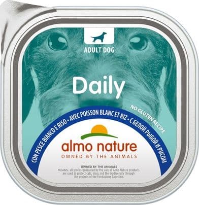 Almo Nature Daily Vaschetta gusto Pesce Bianco e Riso per Cani Adulti in Secco 101 Market - Poggibonsi, commercioVirtuoso.it