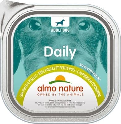 Almo Nature Daily Vaschetta gusto Pollo e Piselli per Cani Adulti in Secco 101 Market - Poggibonsi, commercioVirtuoso.it