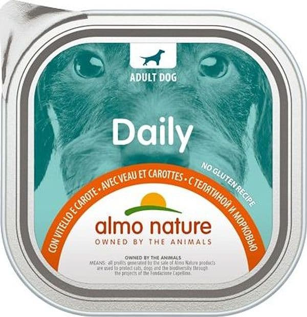 Almo Nature Daily Vaschetta gusto Vitello e Carote per Cani Adulti in Multivitamine 101 Market - Poggibonsi, commercioVirtuoso.it