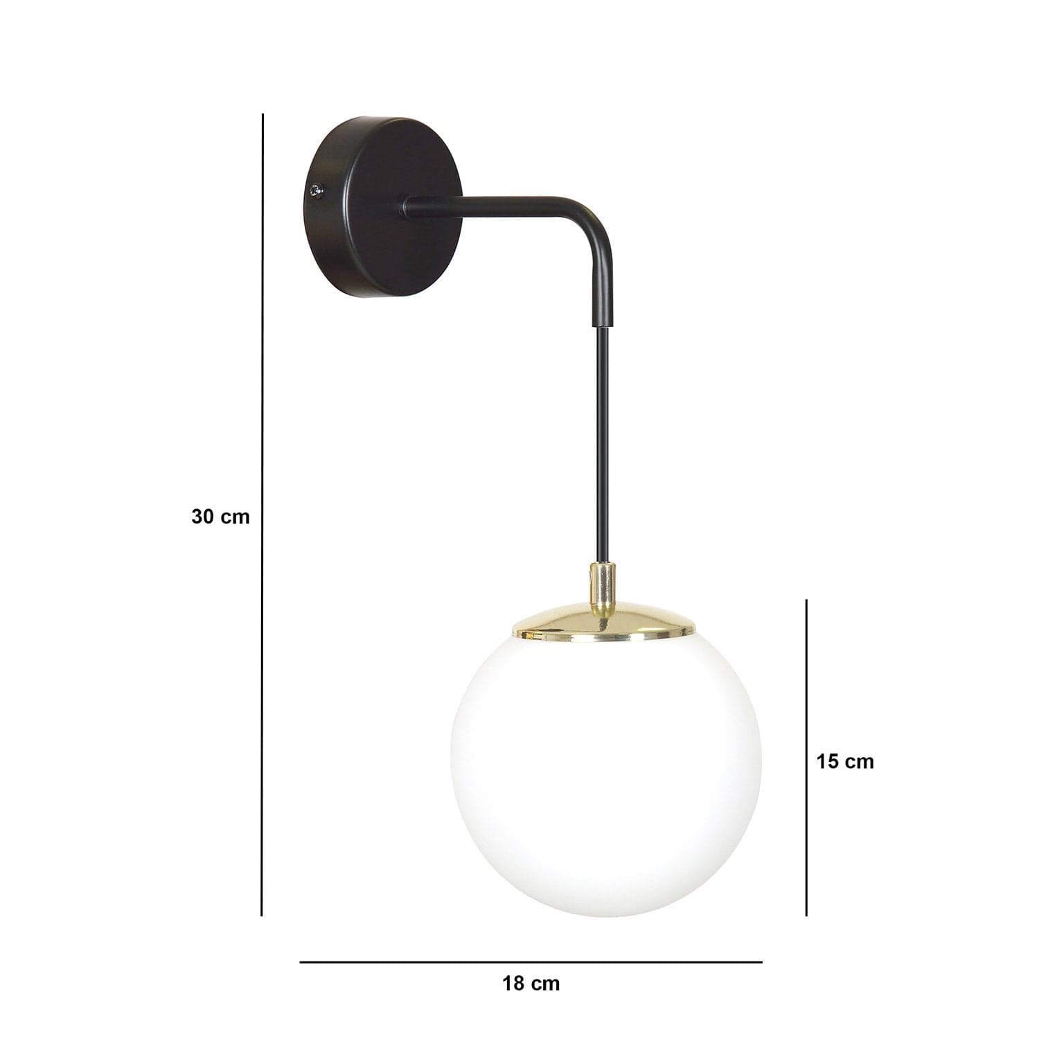Applique Moderna 1 Luce Ognis In Acciaio Bianco E Oro E Vetro A Sfera Opale in Applique LuceArt - Montecorvino Pugliano, commercioVirtuoso.it