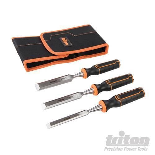 Set di 3 scalpelli per legno con lama in acciaio 13 19 25 mm TRITON OFFERTA