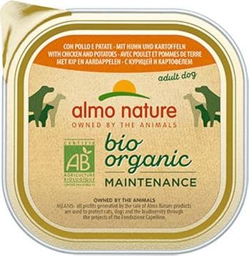 Almo Nature Bio Organic Maintenance Vaschetta gusto Pollo e Patate per Cani Adulti