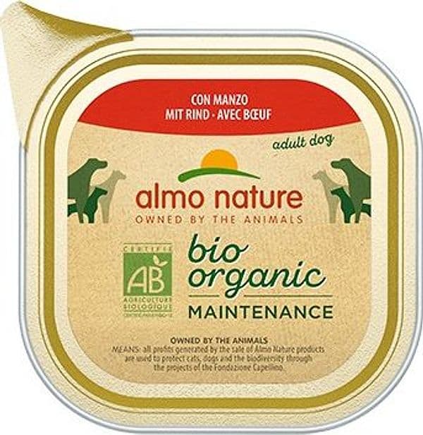 Almo Nature Bio Organic Maintenance Vaschetta gusto Manzo per Cani Adulti