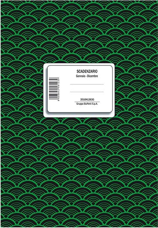 Registro scadenzario spiral. gen/dic 10pag/mese 24x17cm 2016N1363G Data Ufficio
