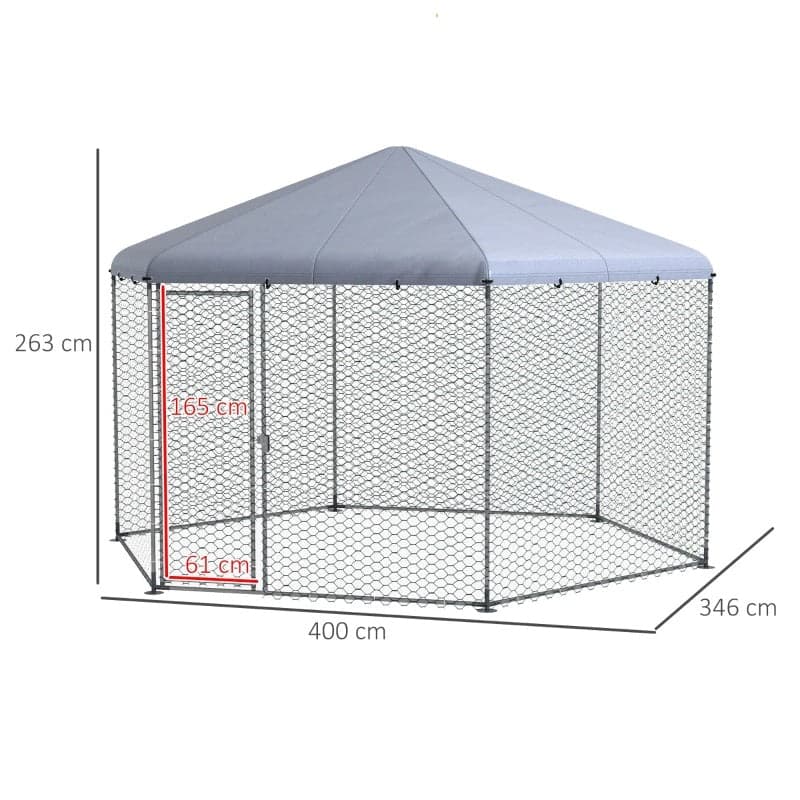 Recinto in Acciaio per Galline Tetto e Porta Gabbia Pollaio 400x346 H263 cm in Pollai e gabbie Danyx - Casoria, commercioVirtuoso.it