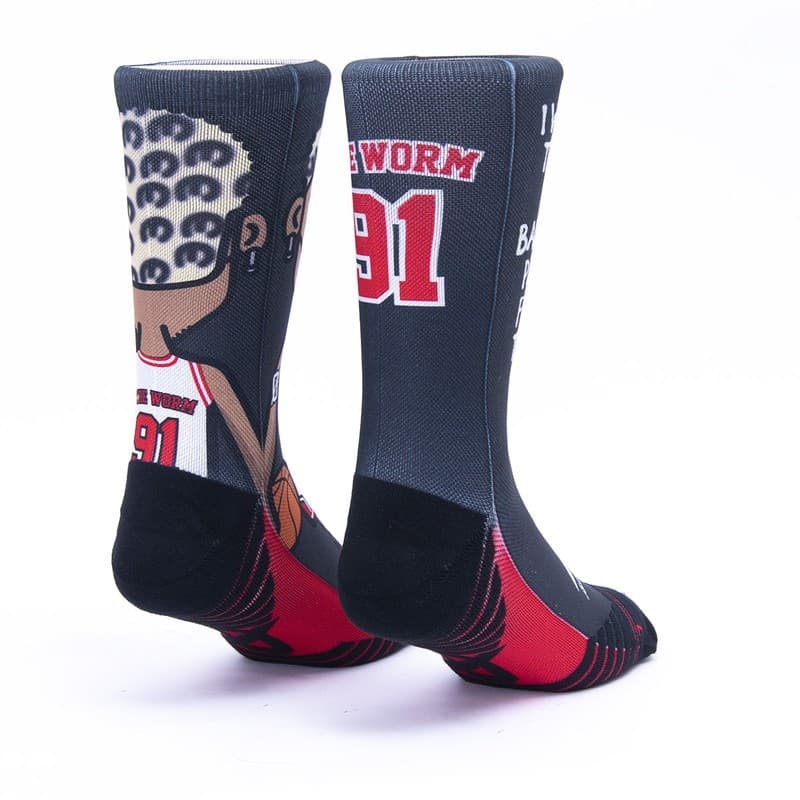 Calzini Stampati Scrimmage unisex basket The Worm Black in Calze 3A Moda Mare Sport - Bellaria Igea Marina, commercioVirtuoso.it