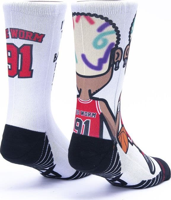 Calzini Stampati Scrimmage unisex basket The Worm White in Calze 3A Moda Mare Sport - Bellaria Igea Marina, commercioVirtuoso.it