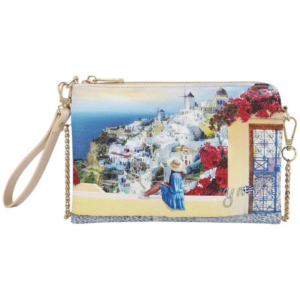 YNot clutch tracolla piatta stampa Greek Summer YES384S5 Borse YNot