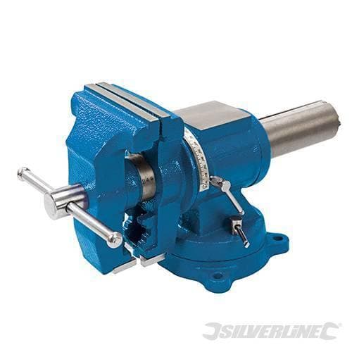 Morsa multi-uso girevole meccanica da 125 mm filettatura saldatura Silverline