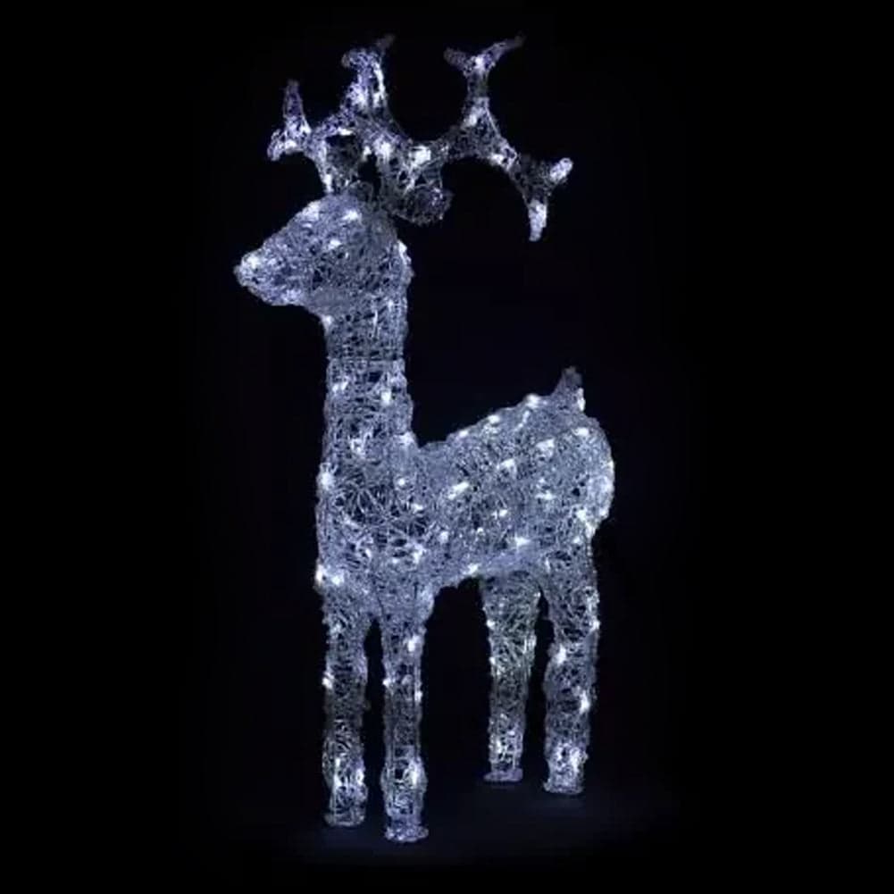 Renna Luminosa Natalizia Esterno 82 cm Decorazione Addobbo Natale Bianco Freddo