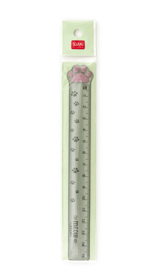 Legami -  Righello, Meow Ruler, 15 cm, Forma di Zampa di Gatto (RUCAT0001) in Righelli Cartospedia - Napoli, commercioVirtuoso.it