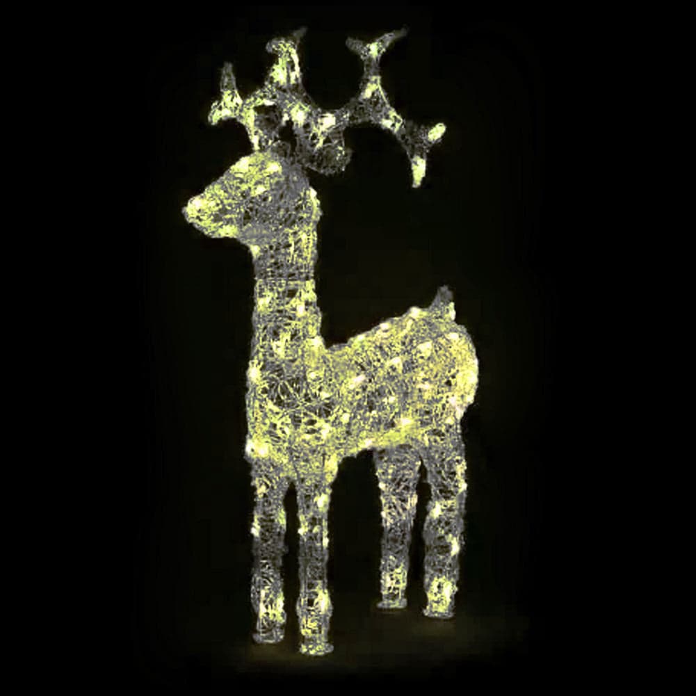 Renna Luminosa Natalizia Esterno 82 cm Decorazione Addobbo Natale Bianco Caldo