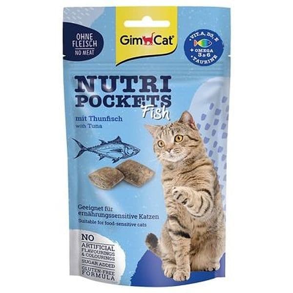 GimCat Nutri Pockets Snack Fish per Gatti gusto Tonno 60gr
