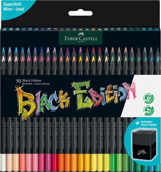 Astuccio 50 matite colorate triangolare Black Edition Faber-Castell