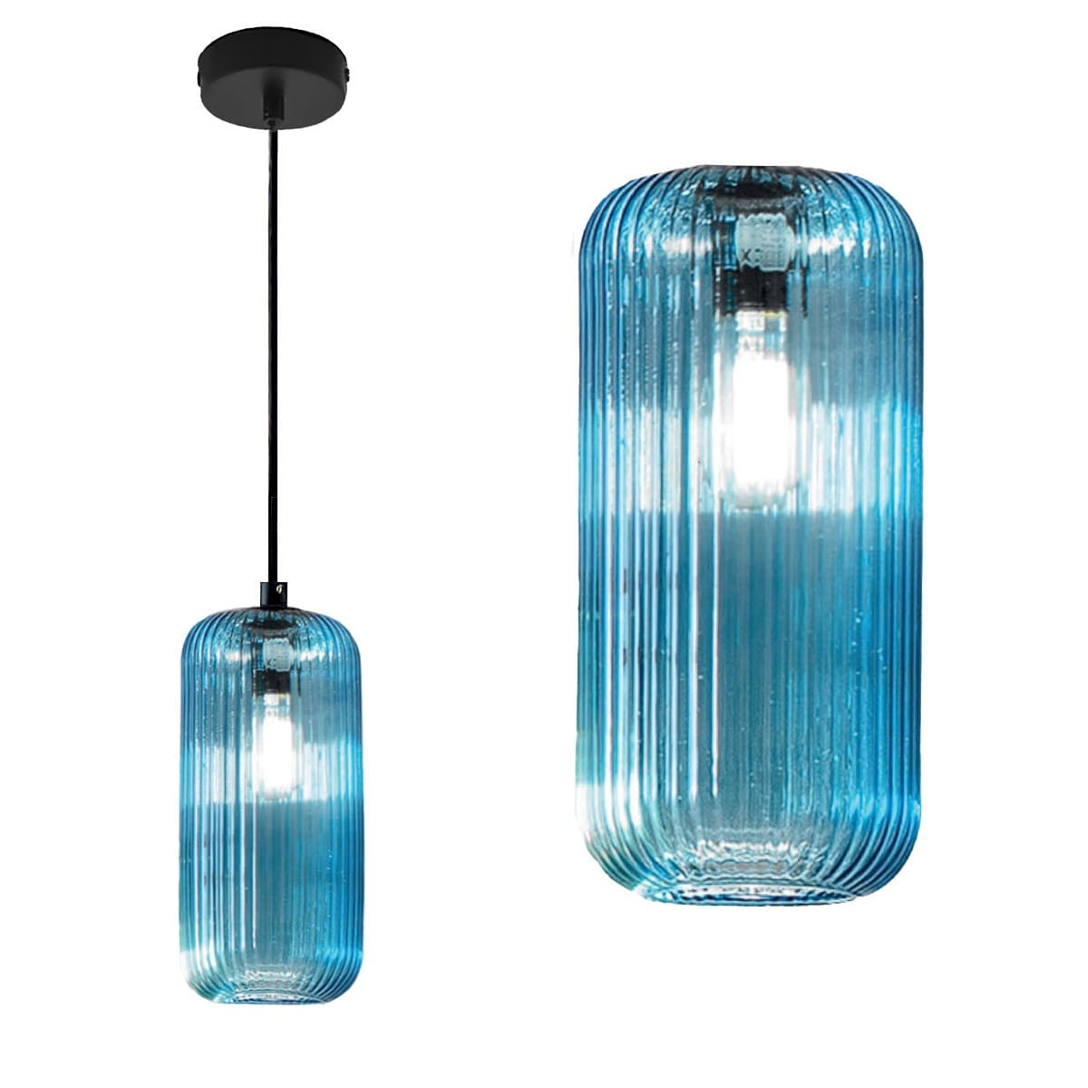 Sospensione vetro colorato Gea Luce RAIKA VP B1 E27 LED lampada soffitto moderna in Lampade a sospensione Lampadari Bartalini - Colle di Val d’Elsa, commercioVirtuoso.it