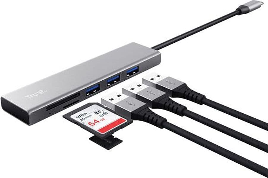 Hub USB-C veloce e lettore di schede-Trust