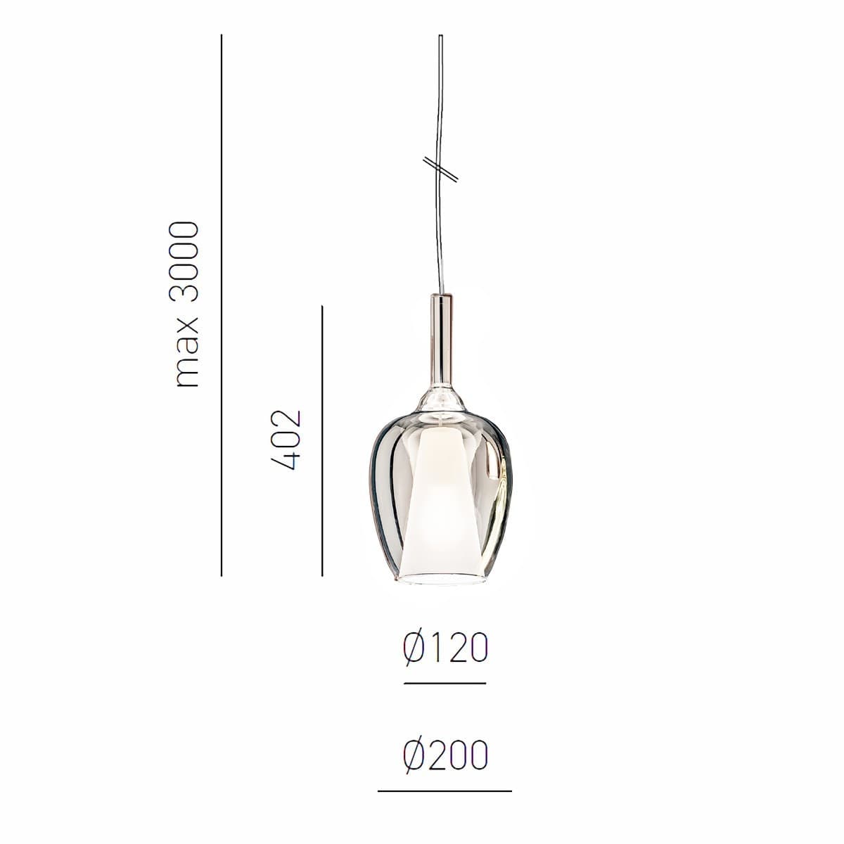Sospensione vetro trasparente Gea Luce OFELIA S10 E27 LED lampada soffitto in Lampade a sospensione Lampadari Bartalini - Colle di Val d’Elsa, commercioVirtuoso.it