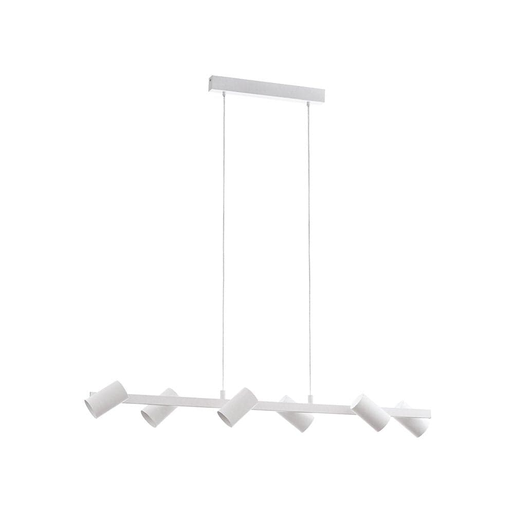 Lampadario Industrial Gatuela 6 Luci Acciaio Bianco E Grigio Nichel Opaco in Lampade a sospensione LuceArt - Montecorvino Pugliano, commercioVirtuoso.it