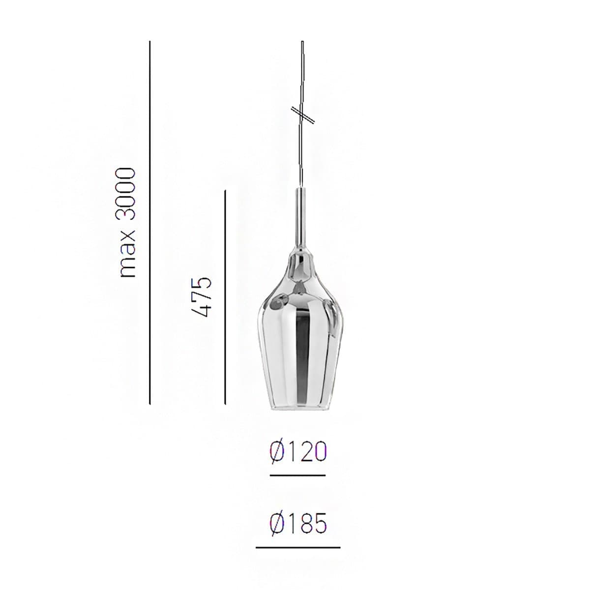 Lampadario vetro bianco trasparente Gea Luce OFELIA S E27 LED lampada soffitto in Lampade a sospensione Lampadari Bartalini - Colle di Val d’Elsa, commercioVirtuoso.it