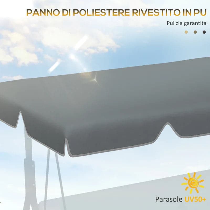 Tettuccio di Ricambio per Dondolo UV50+ 192x144 cm Grigio Scuro in Coperture per dondoli coperti Danyx - Casoria, commercioVirtuoso.it