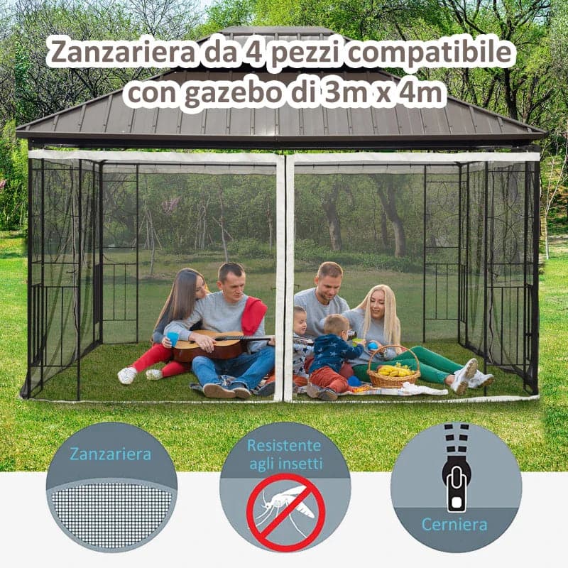 Zanzariera Gazebo Tende di Ricambio Universale con Cerniere 352x207cm in Tende per eventi e tendoni Danyx - Casoria, commercioVirtuoso.it