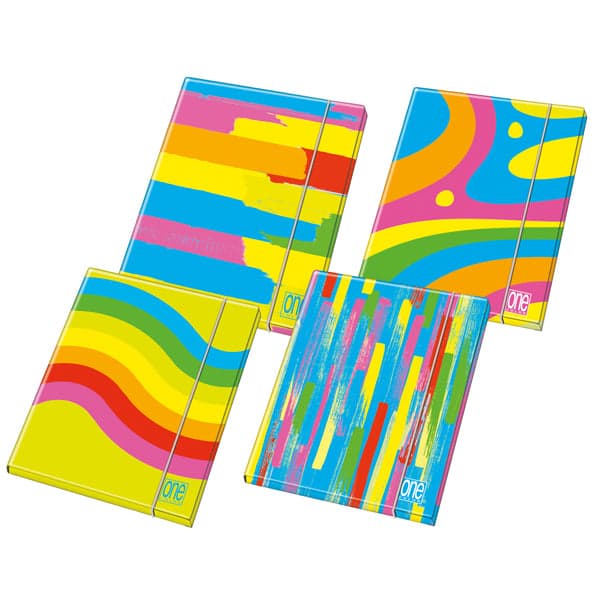 Cartellina 3 lembi c/elastico One Color 26x35cm d.1,2cm Fantafluo Blasetti