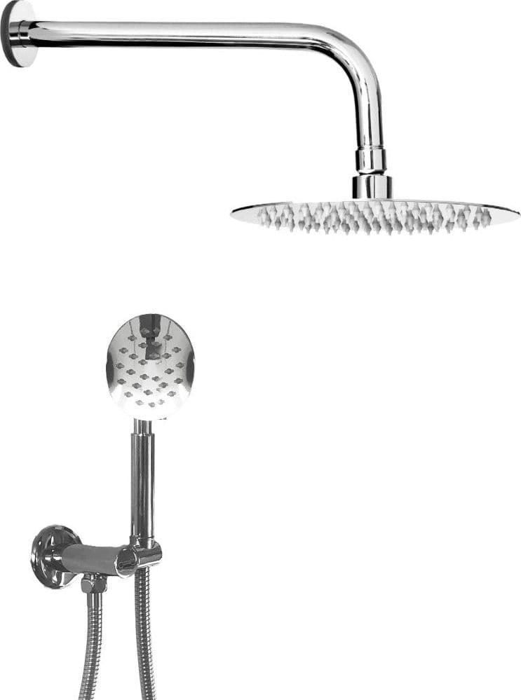 Kit per doccia completo con soffione doccia, doccetta e supporto a presa acqua