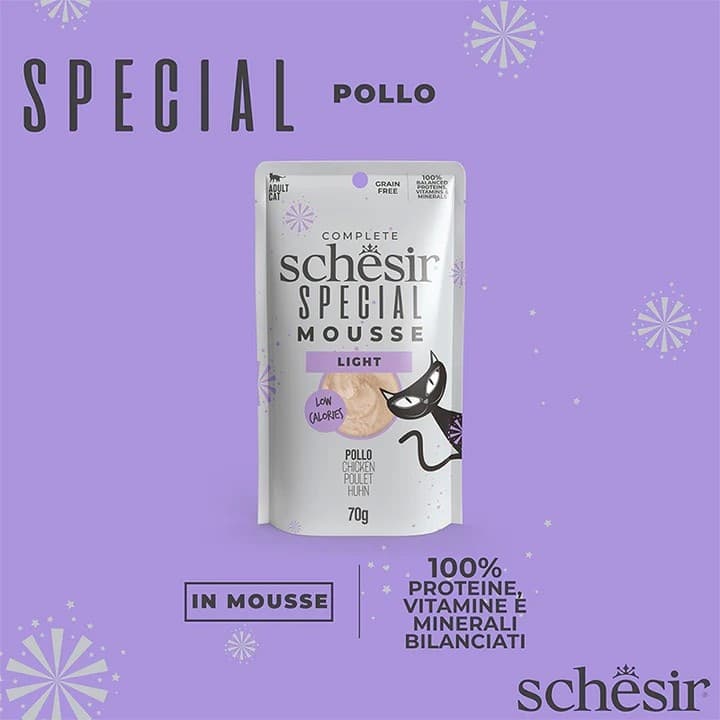 Schesir Special Mousse Light Pollo per Gatti adulti 70gr in Secco 101 Market - Poggibonsi, commercioVirtuoso.it