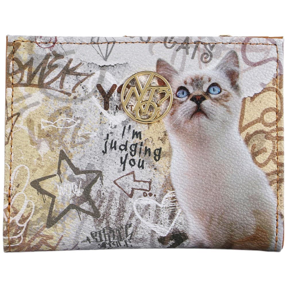 YNot portafoglio stampa Gatto linea Metro Chic MTC654S5