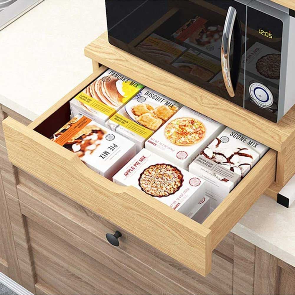 Scaffale Mensola Cucina Mobiletto Porta Microonde con Cassetto Metallo e Legno in Unità di mensole Danyx - Casoria, commercioVirtuoso.it