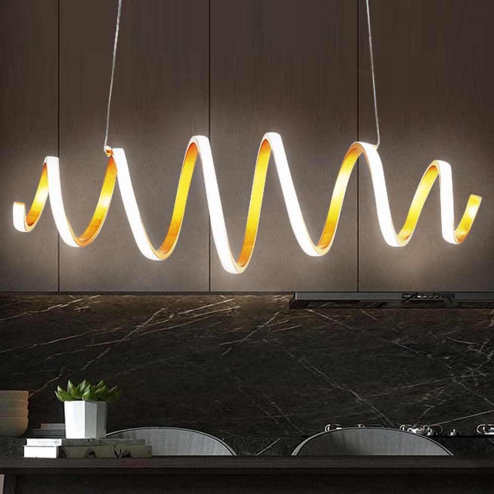 Sospensione Oro a Led 40W Ricciolo Bianco Freddo Regolabile in Altezza e Larghezza in Lampade a sospensione Danyx - Casoria, commercioVirtuoso.it