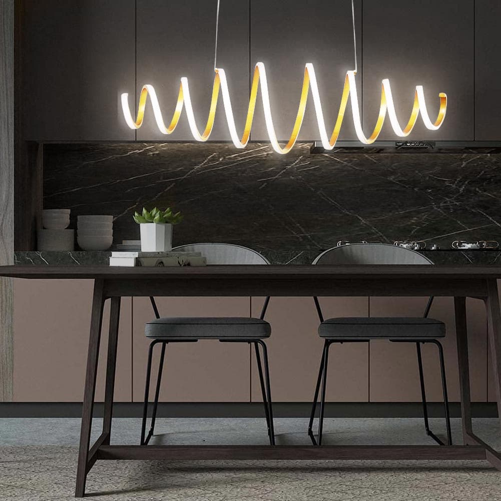 Sospensione Oro a Led 58W Ricciolo Bianco Freddo Regolabile in Altezza e Larghezza in Lampade a sospensione Danyx - Casoria, commercioVirtuoso.it