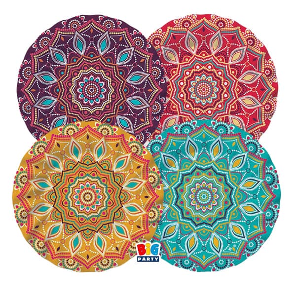 8 Piatti D25Cm Mandala Big Party in Piatti Il Centro - Jesi, commercioVirtuoso.it