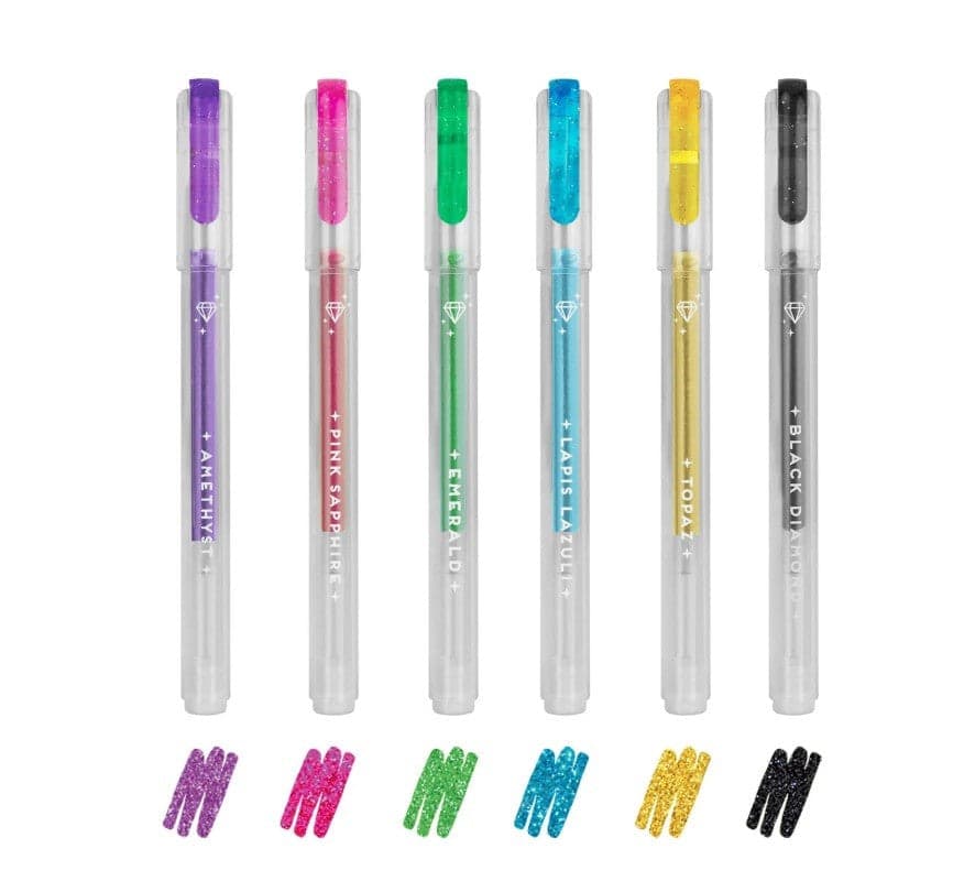 Legami, Set di 6 mini Penne gel Glitterate in Penne roller a inchiostro gel Cartospedia - Napoli, commercioVirtuoso.it