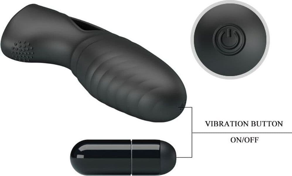 PRETTY LOVE - VIBRATORE DA DITO IN SILICONE ALAN NERO in Vibratori G-Spot Desideria Shop - Latina, commercioVirtuoso.it