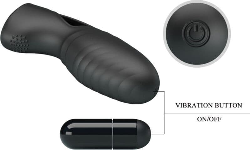 PRETTY LOVE - VIBRATORE DA DITO IN SILICONE ALAN NERO in Vibratori G-Spot Desideria Shop - Latina, commercioVirtuoso.it