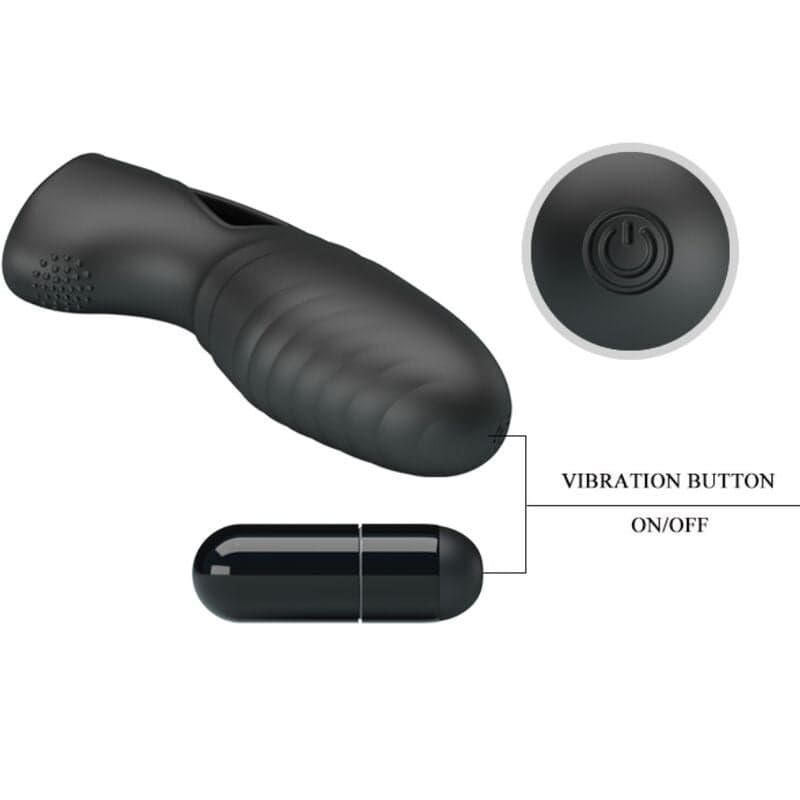 PRETTY LOVE - VIBRATORE DA DITO IN SILICONE ALAN NERO in Vibratori G-Spot Desideria Shop - Latina, commercioVirtuoso.it