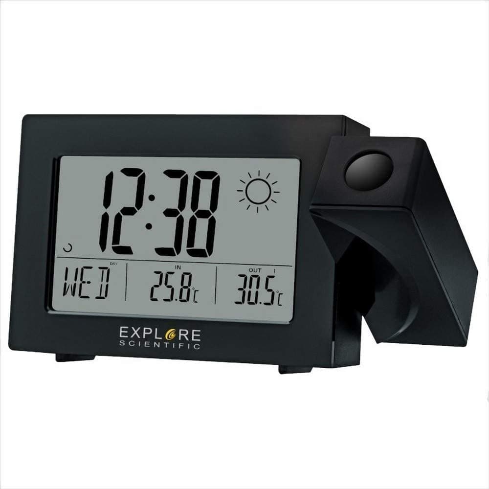 orologio a proiezione radiocontrollato previsioni del tempo e della temperatura interna e esterna nero in Stazioni meteo Tropposmart.it - Genova, commercioVirtuoso.it