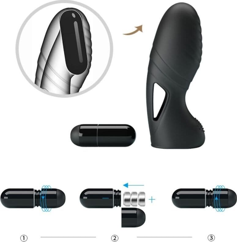 PRETTY LOVE - VIBRATORE DA DITO IN SILICONE ALAN NERO in Vibratori G-Spot Desideria Shop - Latina, commercioVirtuoso.it