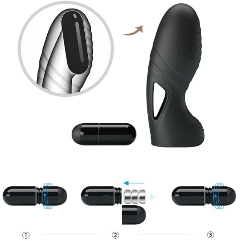 PRETTY LOVE - VIBRATORE DA DITO IN SILICONE ALAN NERO in Vibratori G-Spot Desideria Shop - Latina, commercioVirtuoso.it
