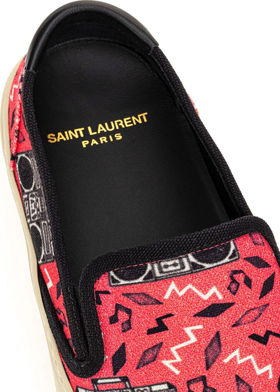 Saint Laurent Slip on in Canvas Rosa con Stampa Radio da donna in Scarpe col tacco Drestige - Casamassima, commercioVirtuoso.it