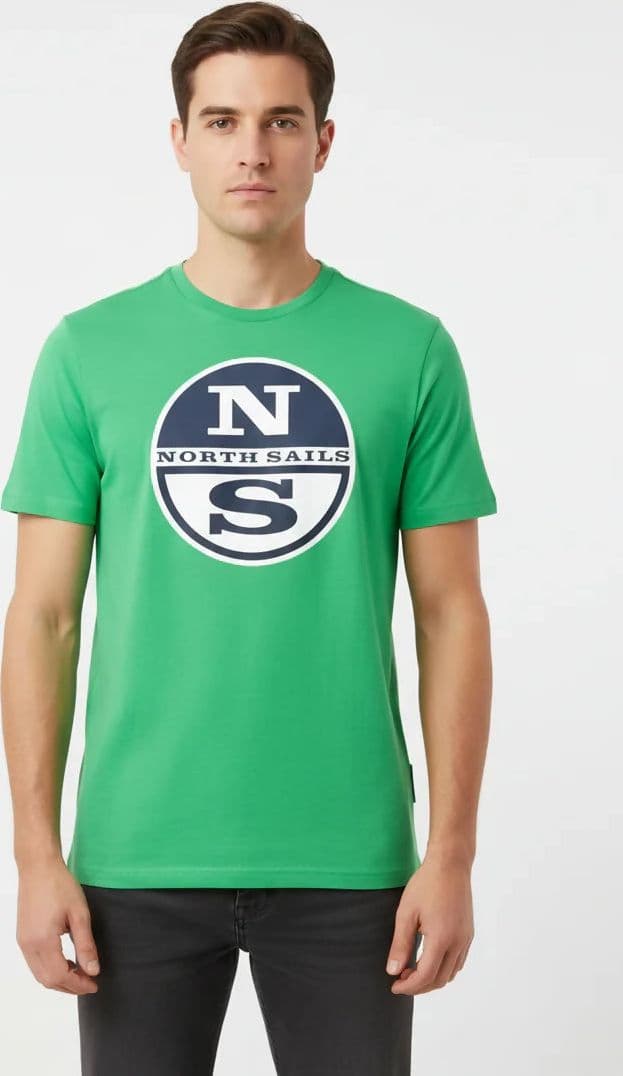 Maglietta North&Sails uomo estiva con logo frontale grande, 100% cotone, manica corta girocollo in T-shirt Loweconomy - Marineo, commercioVirtuoso.it